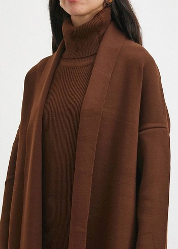 Boğazlı Üst Sıfır Kol Kadın Triko Uzun Takım - Görsel 2