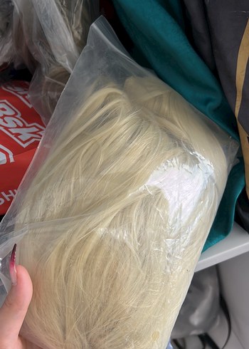 ÖZEL Sarı uzun peruk kahküllü
