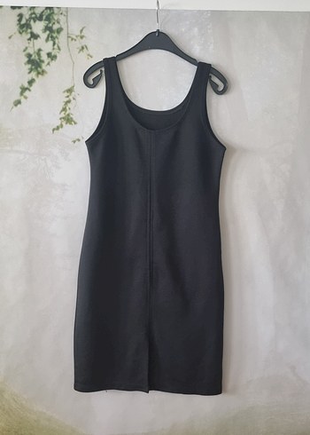 s Beden Düz Siyah Elbise Genişlik:38cm