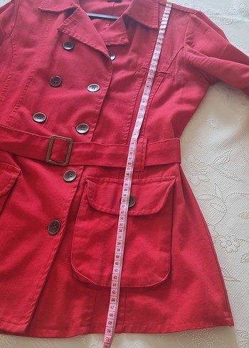 Kırmızı Kadın Trençkot Ceket - Görsel 5