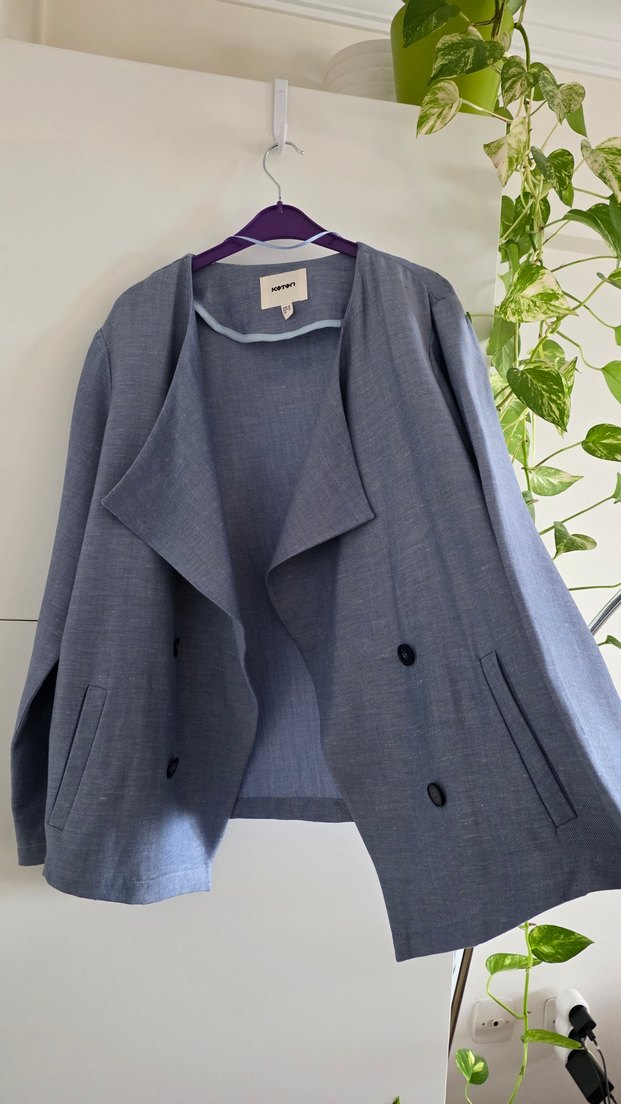 Koton 42 Beden Mavi Şal Yaka Ceket - Görsel 3