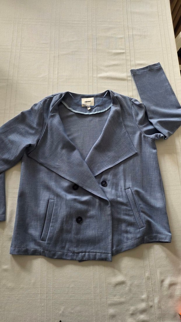 Koton 42 Beden Mavi Şal Yaka Ceket - Görsel 2