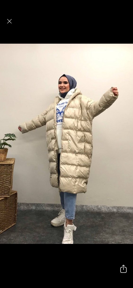 Bej meristore Mont Kadın - Görsel 2