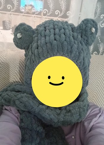 Gri Atkılı Bere balaklava - Görsel 9