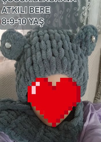 Gri Atkılı Bere balaklava - Görsel 7