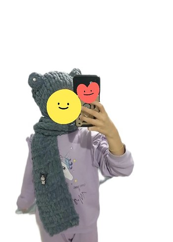 Gri Atkılı Bere balaklava - Görsel 10