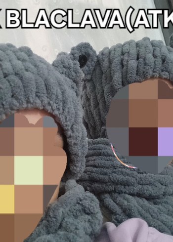 Gri Atkılı Bere balaklava - Görsel 2