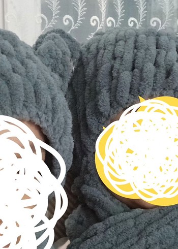 Gri Atkılı Bere balaklava - Görsel 6