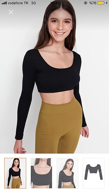 Trendyolmilla Siyah Crop Seamless Bluz