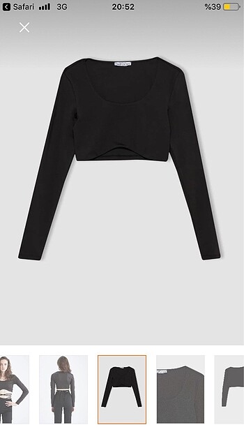 xs Beden Defacto Crop Top U Yaka Tişört