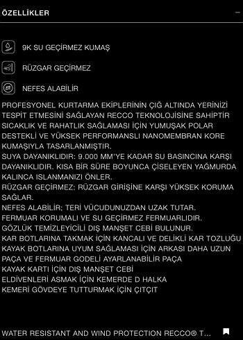 xs Beden Zara kayak tulumu