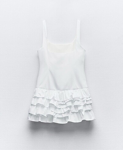 xs Beden Zara fırfırlı kısa tulum elbise