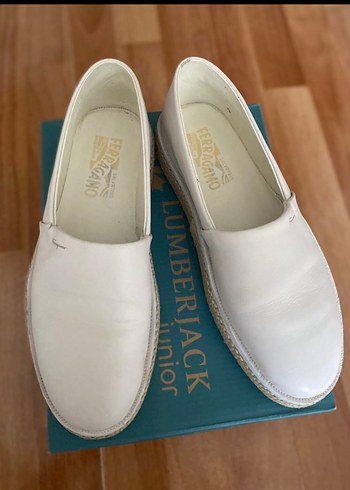 Salvatore Ferragamo Beyaz Erkek Espadril Ayakkabi