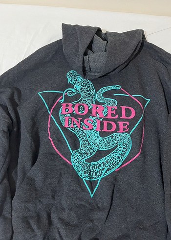 Fermuarlı Kapüşonlu Kadın Gri Sweatshirt - Görsel 3