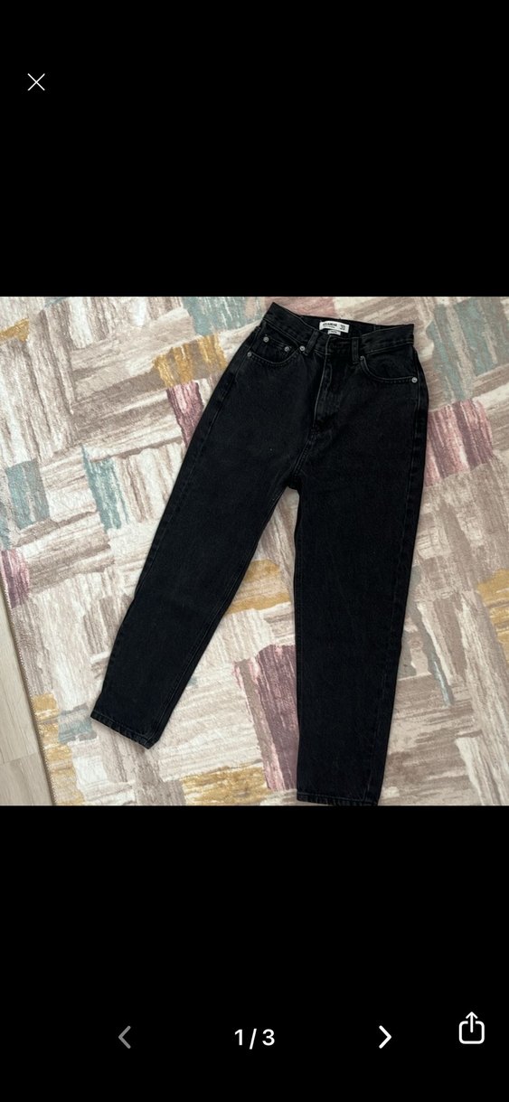 Gri Bol Kesim Midi Boy Kot Pantolon (beli pensli) - Görsel 3