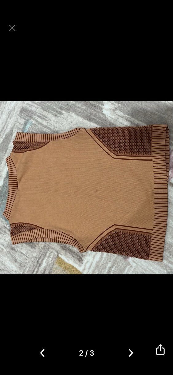 Kadın Örme Kısa Kahverengi Atlet - Görsel 2