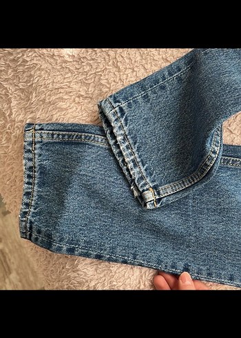 Kadın Mavi Denim Midi Boy Kemerli Jean - Görsel 3