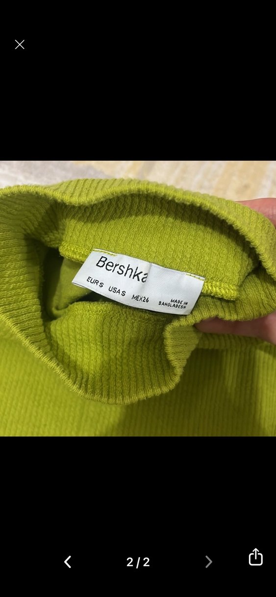 Yeşil Boğazlı Triko Kadın Kazak - Görsel 2