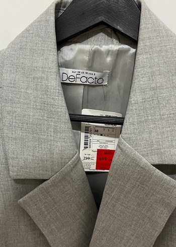 Gri Kısa Kesim Kadın Blazer Ceket - Görsel 2