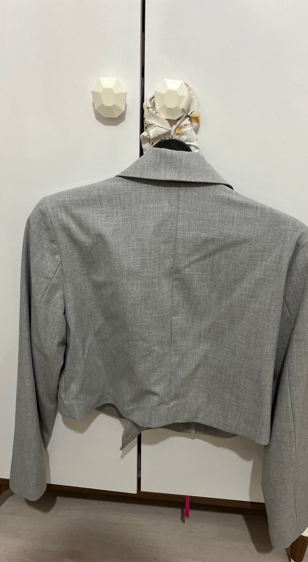 Gri Kısa Kesim Kadın Blazer Ceket - Görsel 3