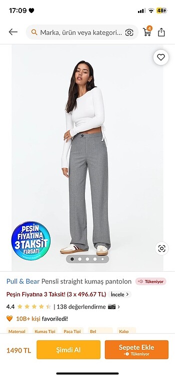 Stradivarius Gri pantolon
