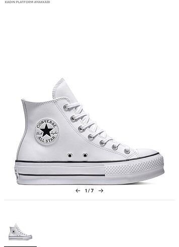 Converse Beyaz Deri Yüksek Taban Spor ayakkabı