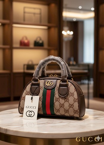 Kahverengi Deri Gucci Kadın Çanta