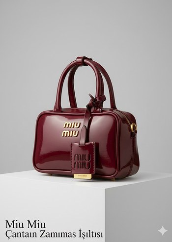 Miu Miu Parlak Bordo Deri Kadın Çanta