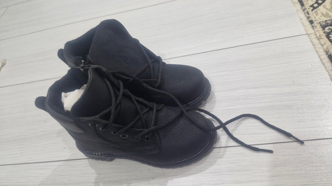 Siyah Bağcıklı yandan fermuarlı Çocuk Bot - Görsel 3