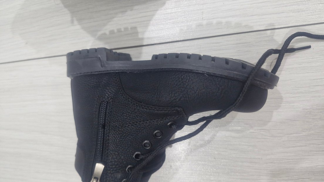 Siyah Bağcıklı yandan fermuarlı Çocuk Bot - Görsel 4