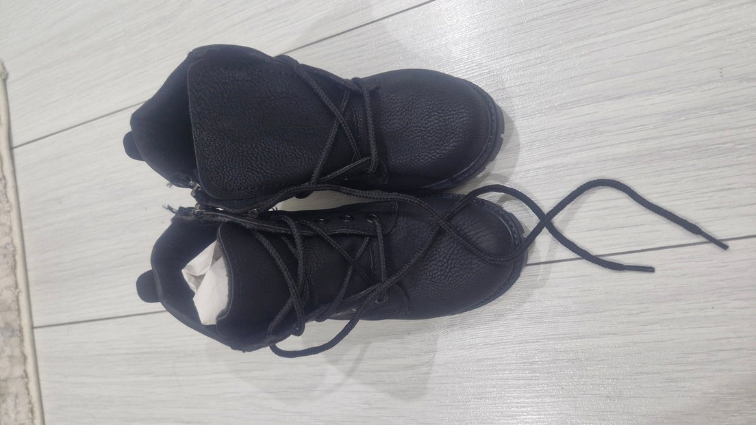 Siyah Bağcıklı yandan fermuarlı Çocuk Bot - Görsel 2