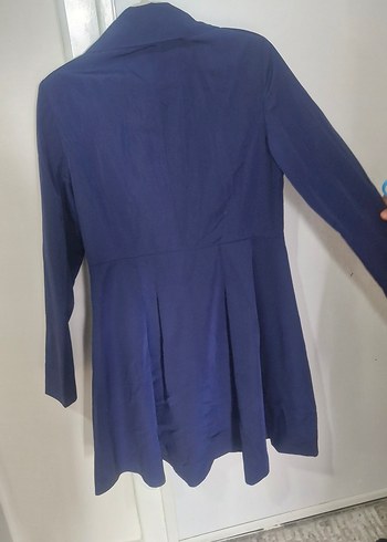 Düğmeli Mavi Kadın Trençkot ürün sıfır - Görsel 3