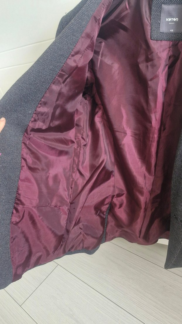 Düğmeli Gri Erkek Blazer Ceket - Görsel 4