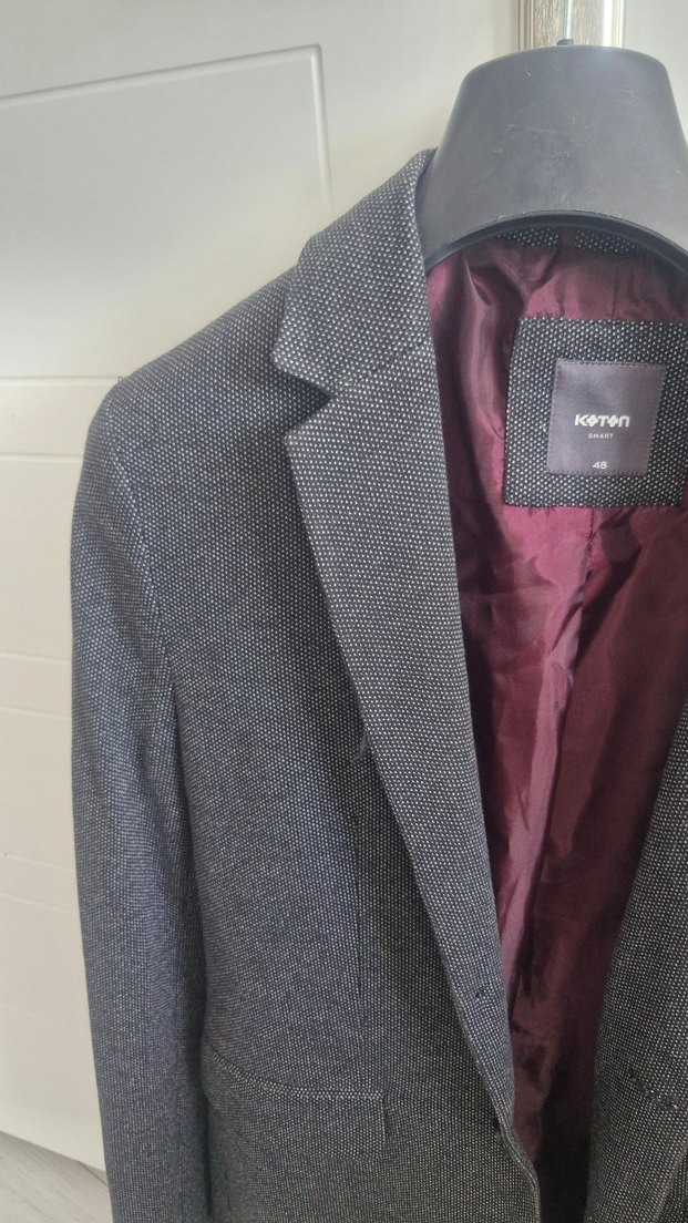 Düğmeli Gri Erkek Blazer Ceket - Görsel 3