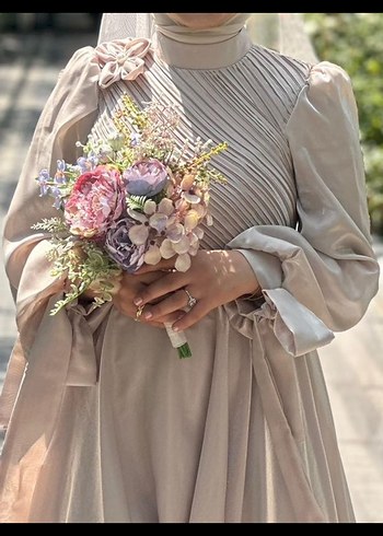 Bej krem abiye - Görsel 2