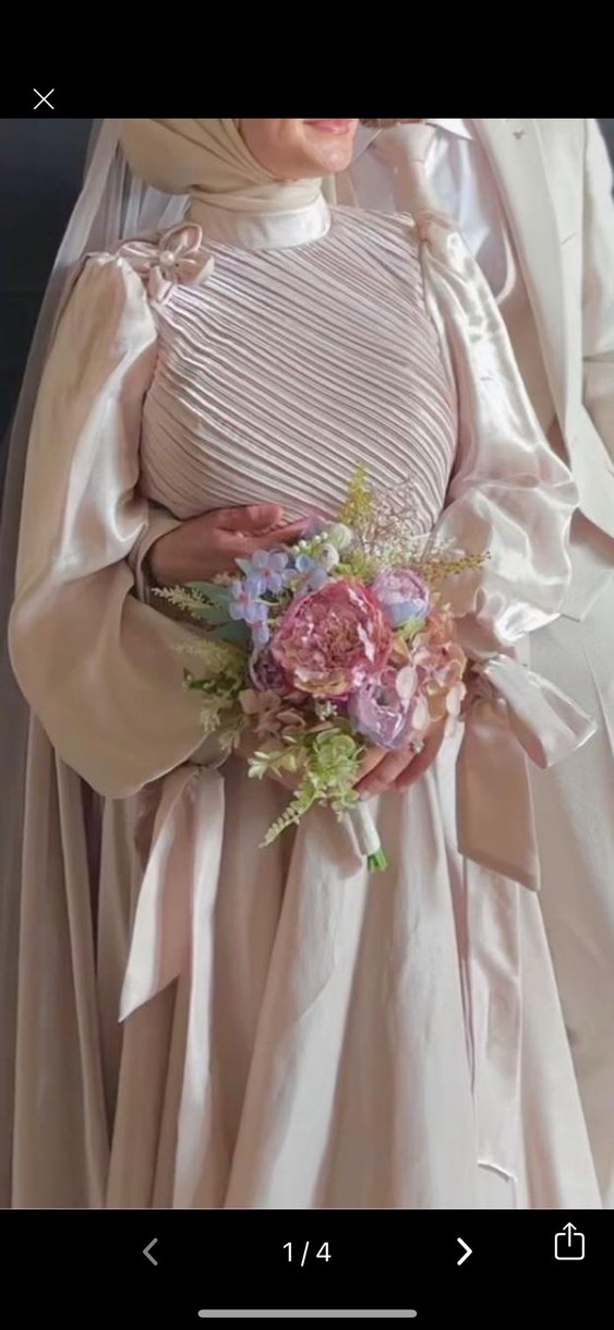 Bej krem abiye - Görsel 3