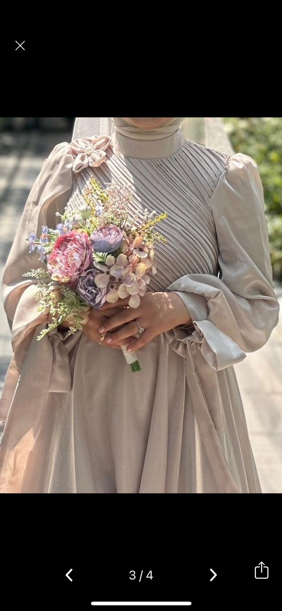 Bej krem abiye - Görsel 2