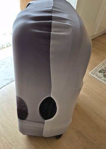 Gri Kedi Desenli Valiz Kılıfı - Görsel 4