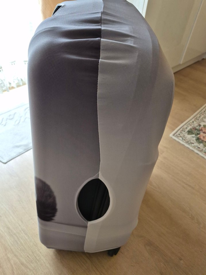 Gri Kedi Desenli Valiz Kılıfı - Görsel 4