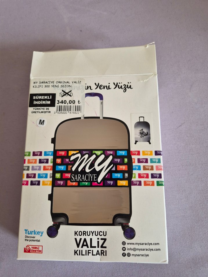 Gri Kedi Desenli Valiz Kılıfı - Görsel 5