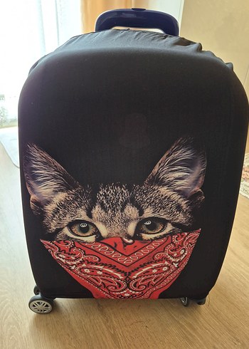 Renkli Baskılı Kedi Görünümlü Bavul Kılıfı - Görsel 4