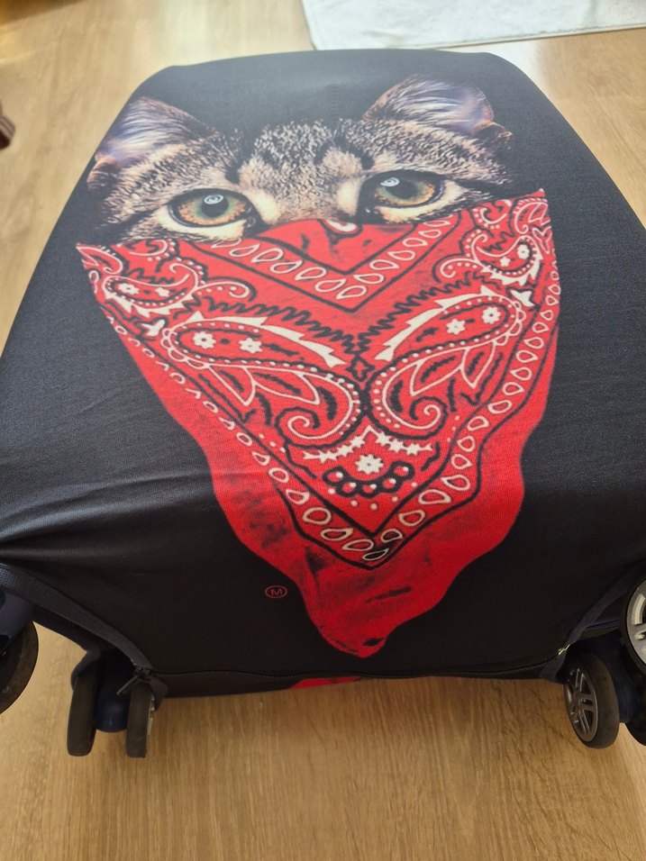 Renkli Baskılı Kedi Görünümlü Bavul Kılıfı - Görsel 3