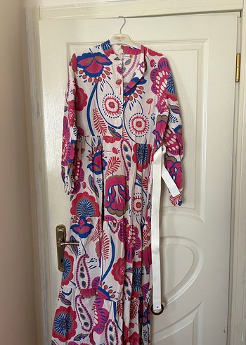 Bohem V Yaka Desenli Hamile Bluzu - Görsel 2