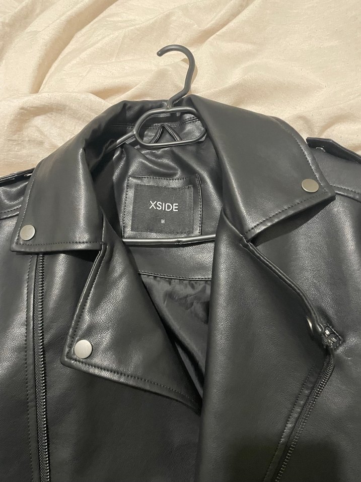 Siyah Deri ceket erkek - Görsel 2