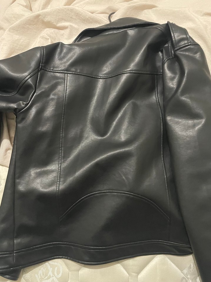 Siyah Deri ceket erkek - Görsel 4