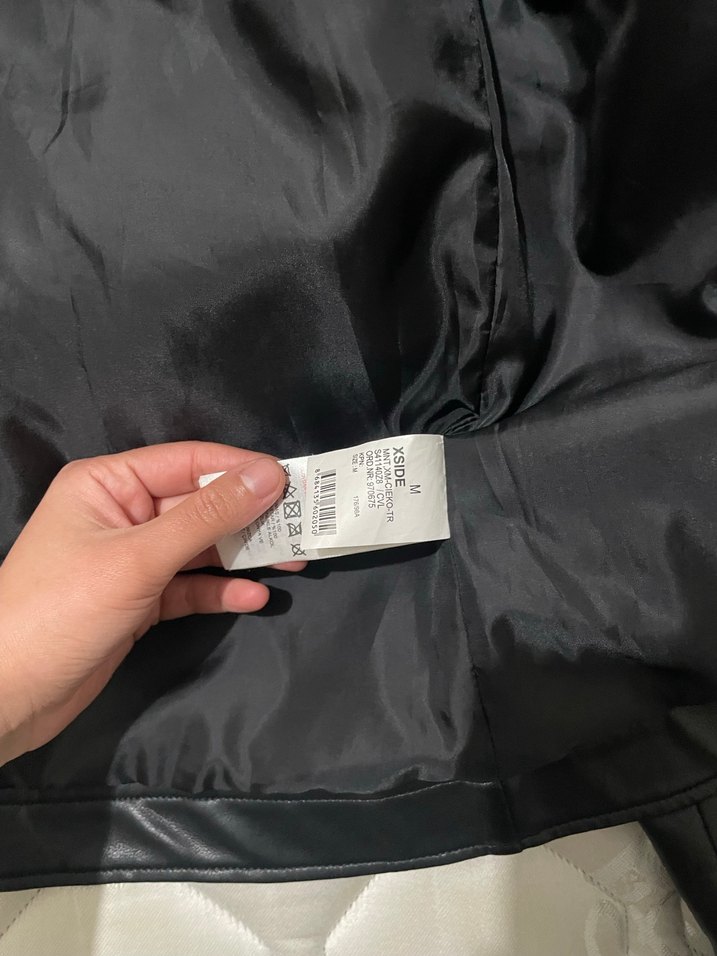 Siyah Deri ceket erkek - Görsel 3