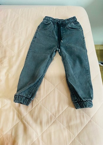 Gri Erkek Çocuk Loose Fit Denim Pantolon