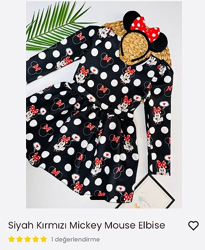 Siyah-kırmızı Miki Mouse Elbise