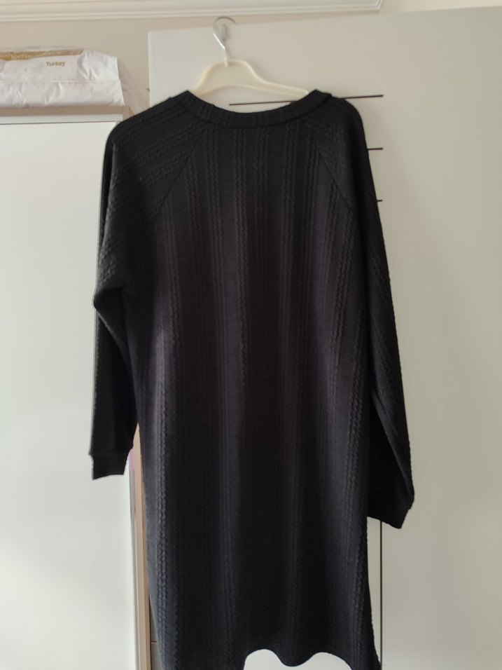 Gri Düğmeli Kadın Triko Elbise - Görsel 3