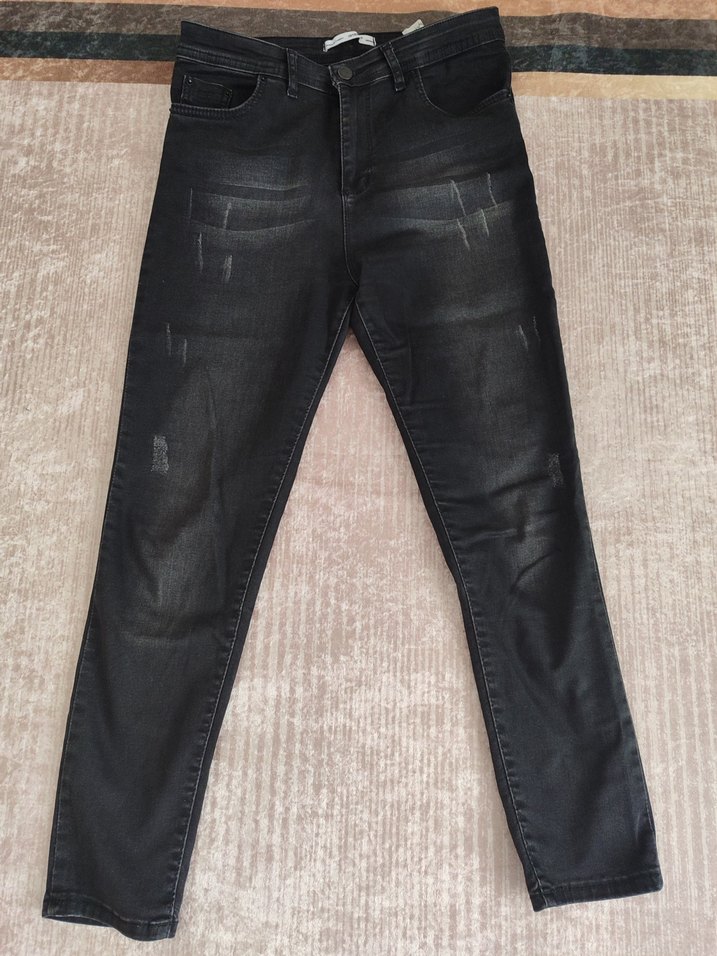 Siyah Kadın Regular Fit Denim Pantolon - Görsel 3